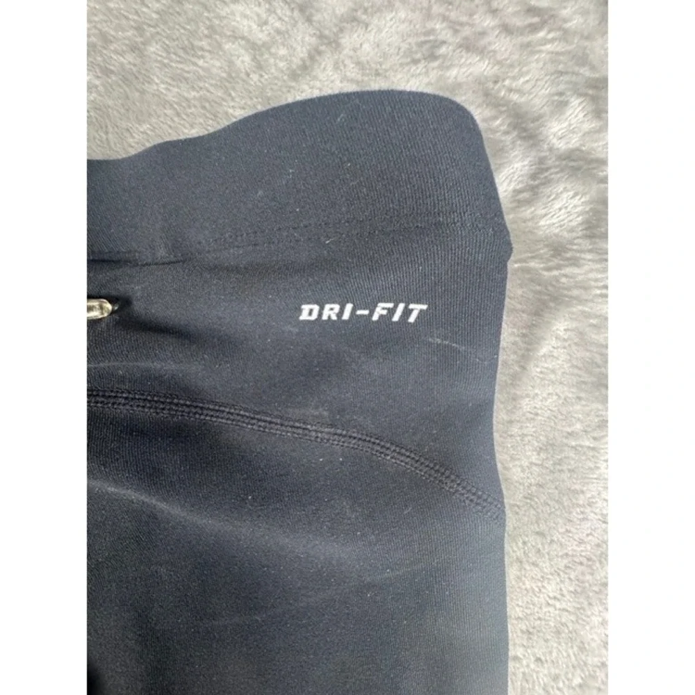 Nike Dri-FIT Womens Medium Black Athletic Capri Running Tights Drawstring Pocket